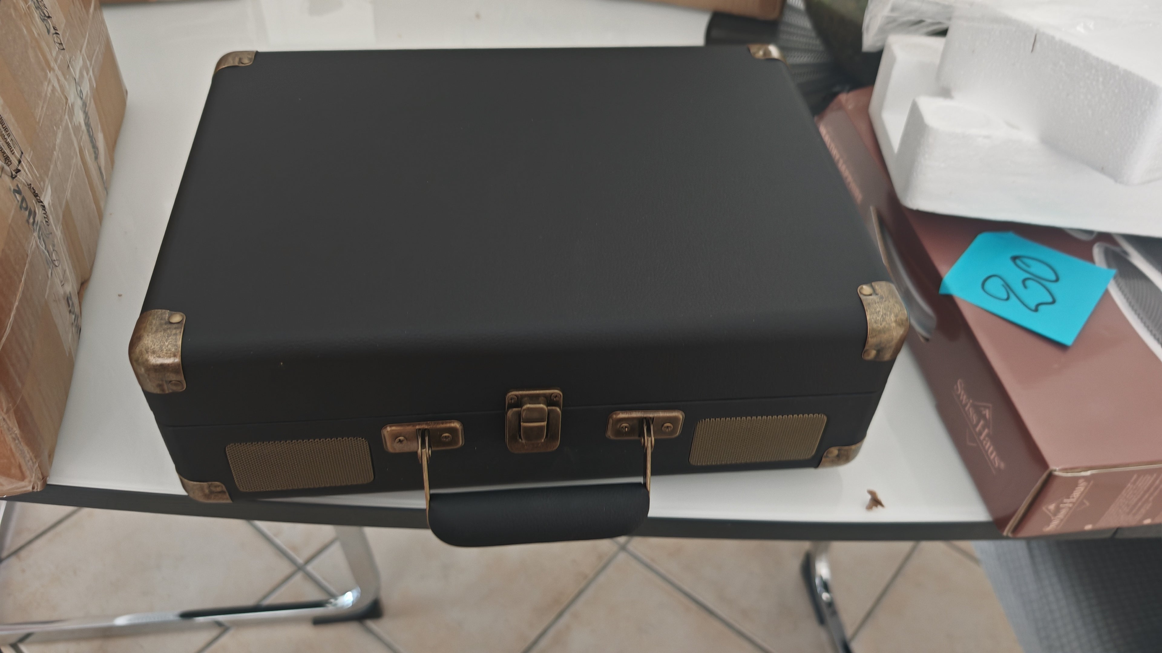 Platine Vinyle BOLARIS Bluetooth – Tourne-disque 3 vitesses style valise vintage