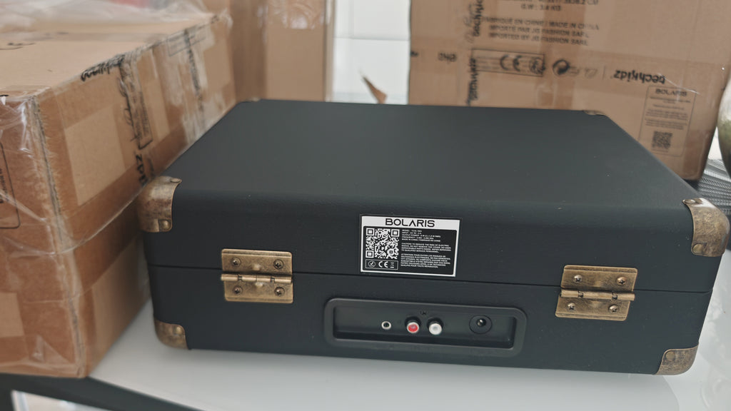 Platine Vinyle BOLARIS Bluetooth – Tourne-disque 3 vitesses style valise vintage