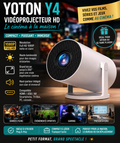 Vidéoprojecteur YOTON Y4 – Home Cinéma Compact – HDMI/USB – Films, Gaming & Sport