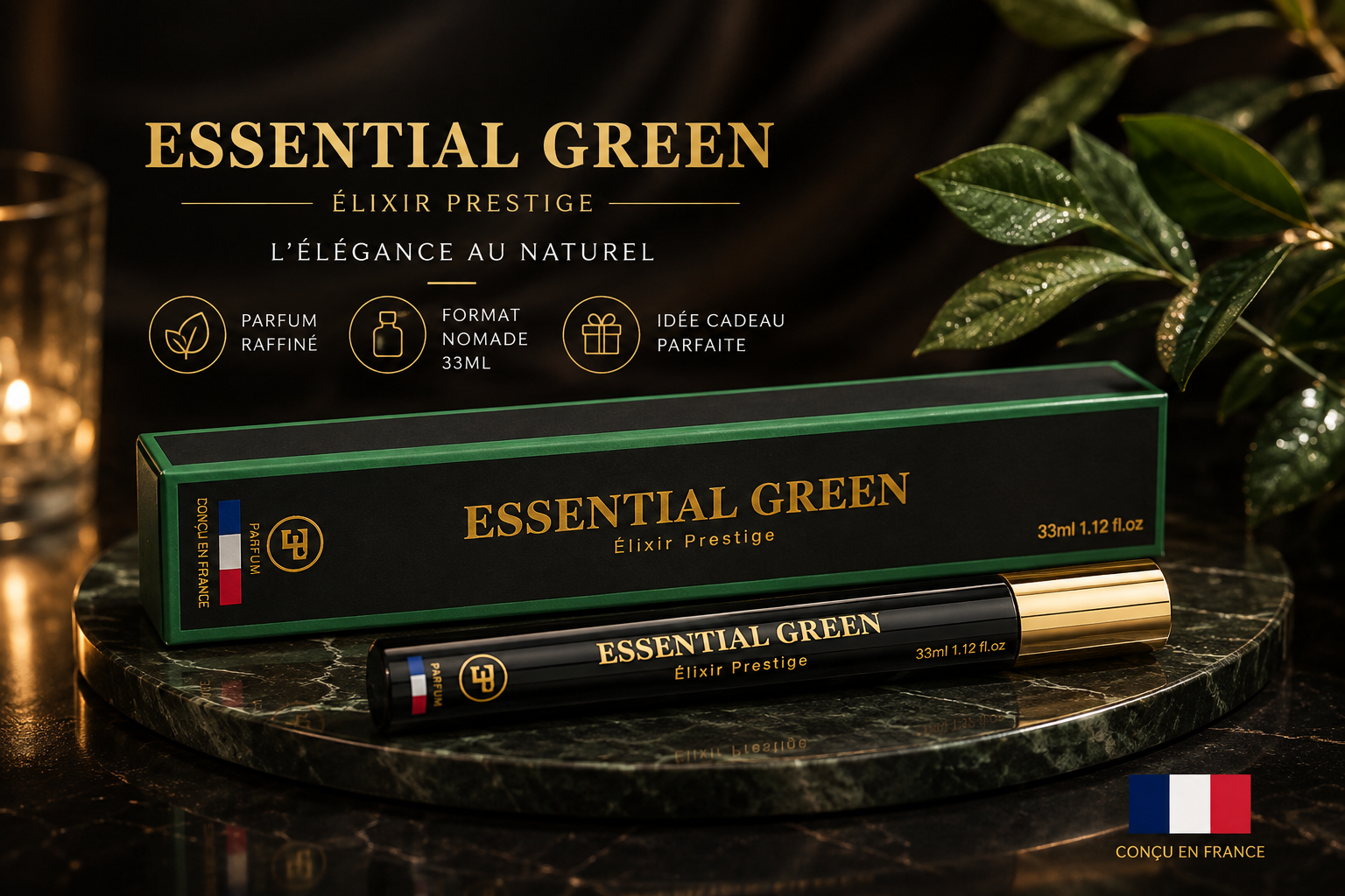 Parfum ESSENTIAL GREEN 33 ml – Élixir Prestige | Chic & Raffiné