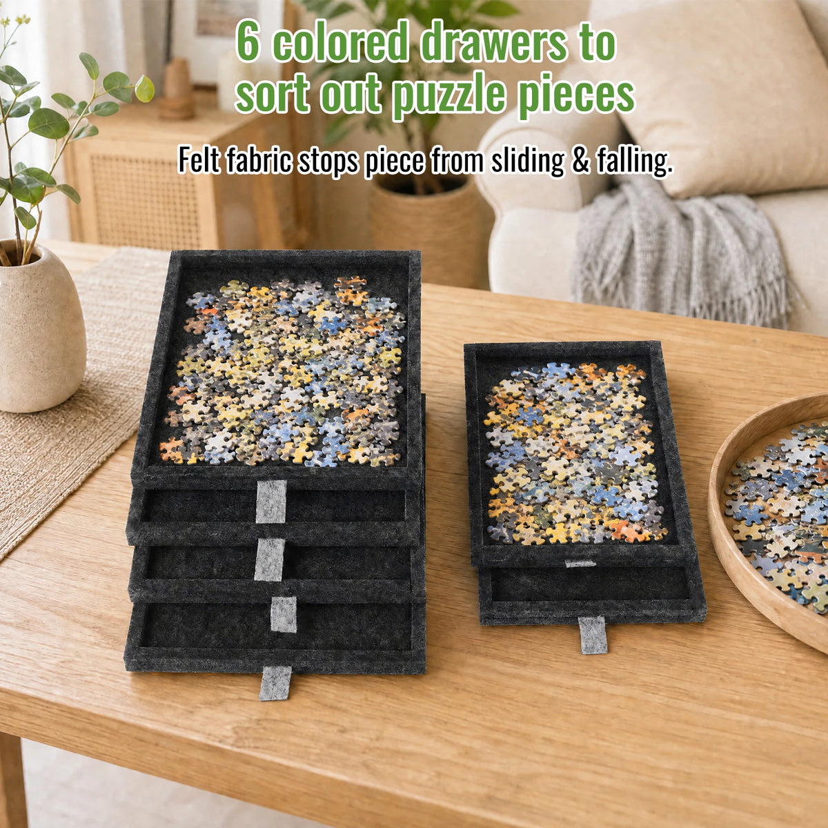 Table à puzzle inclinable avec rangements – 1000 pièces - La vie facile