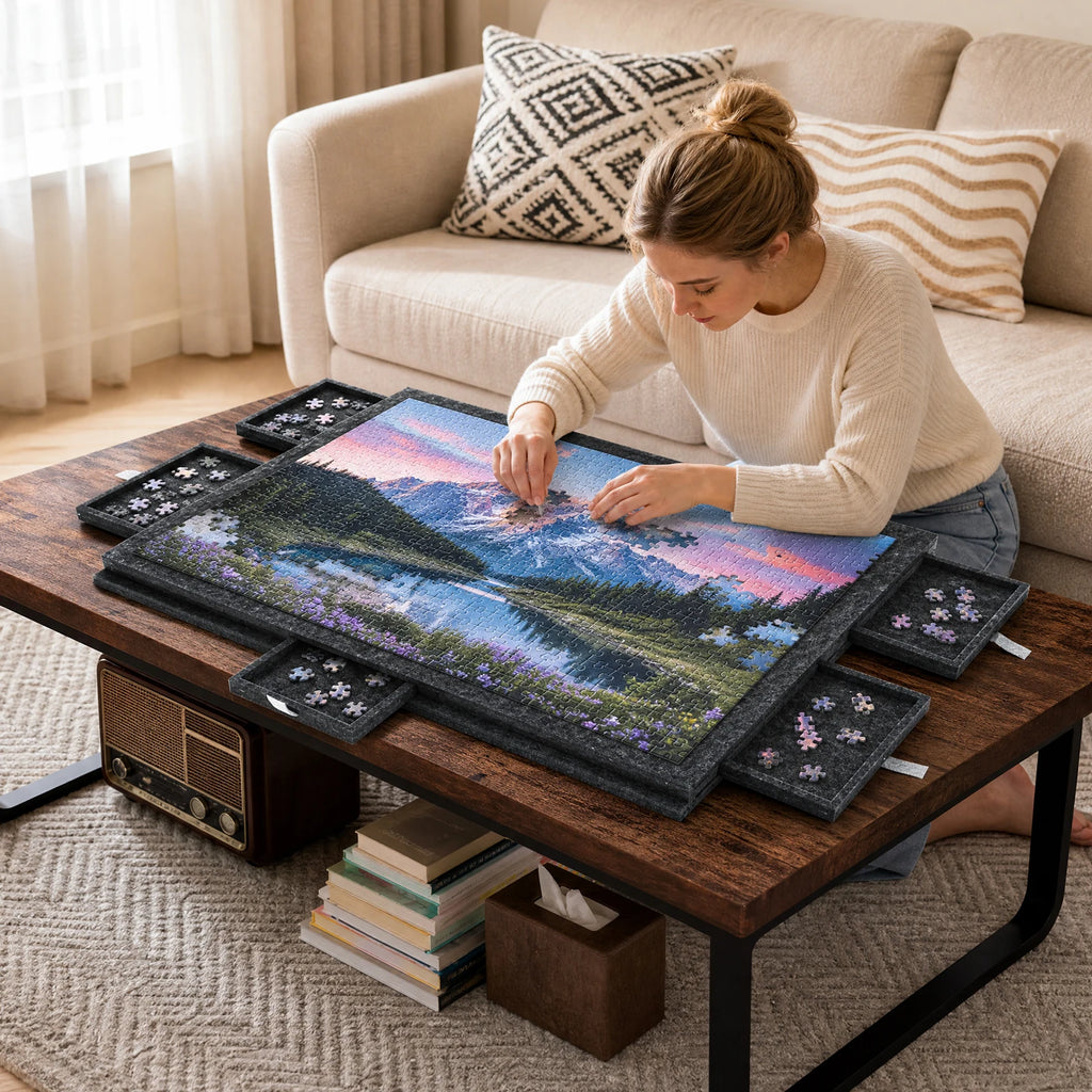 Table à puzzle inclinable avec rangements – 1000 pièces - La vie facile
