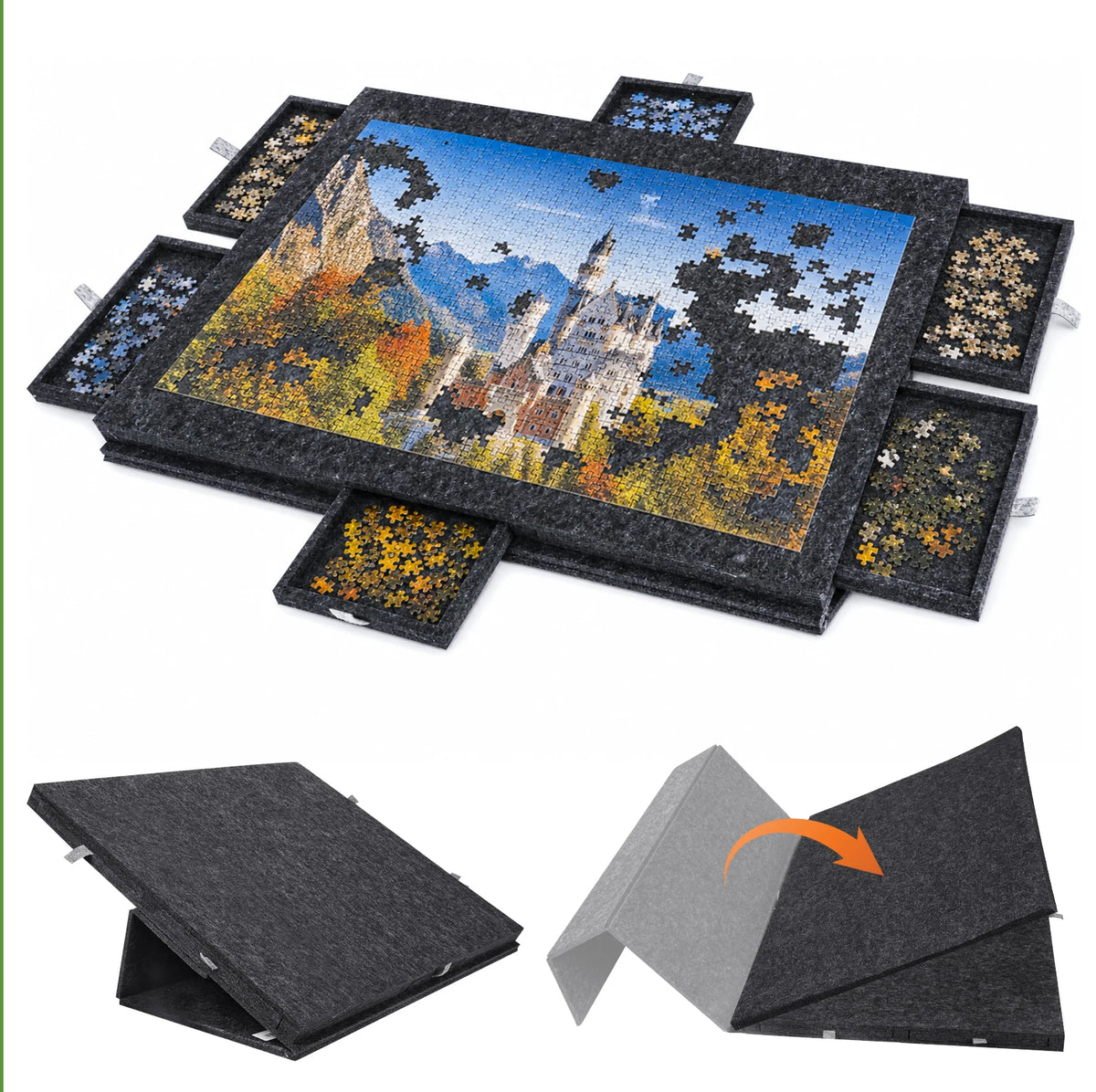 Table à puzzle inclinable avec rangements – 1000 pièces - La vie facile