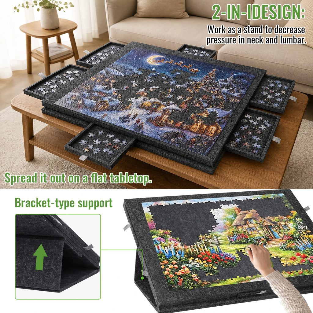 Table à puzzle inclinable avec rangements – 1000 pièces - La vie facile