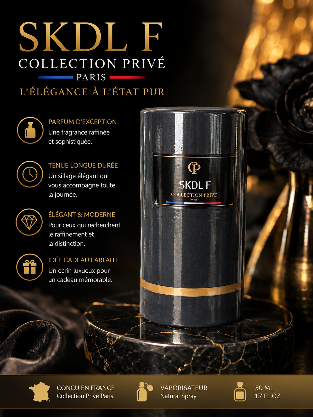 ✨ Parfum SKDL F – Collection Privé Paris – Élégance & Raffinement – 50 ml ✨