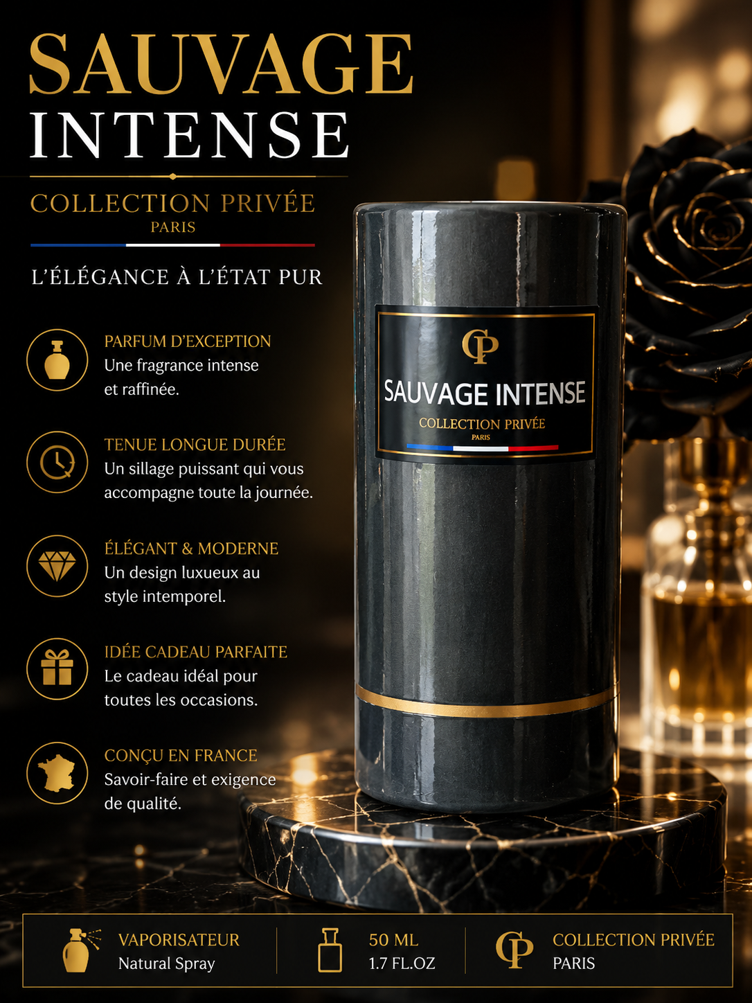 Sauvage Intense – Collection Privée Paris – Parfum 50 ml – Neuf