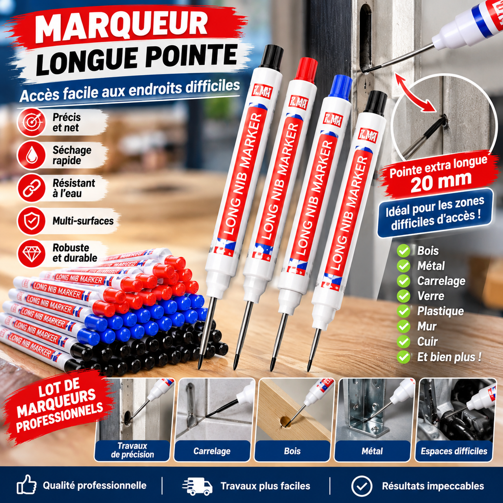 Marqueur permanent à pointe longue pour bricolage - La vie facile