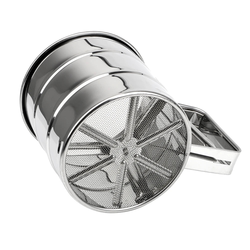 Tamis à Farine Inox Manuel avec Poignée Pratique - Pour des Pâtisseries Parfaites