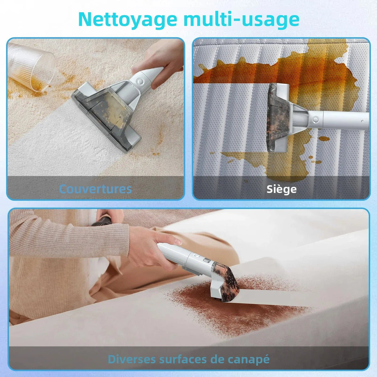 Shampouineuse portable 600 W pour tapis et canapé - La vie facile