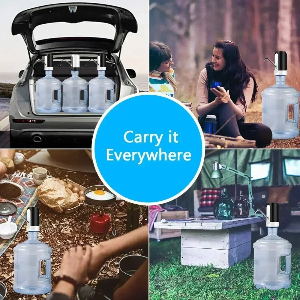 Pompe à eau électrique rechargeable USB – Distributeur automatique pour bonbonne jusqu’à 19 L - La vie facile