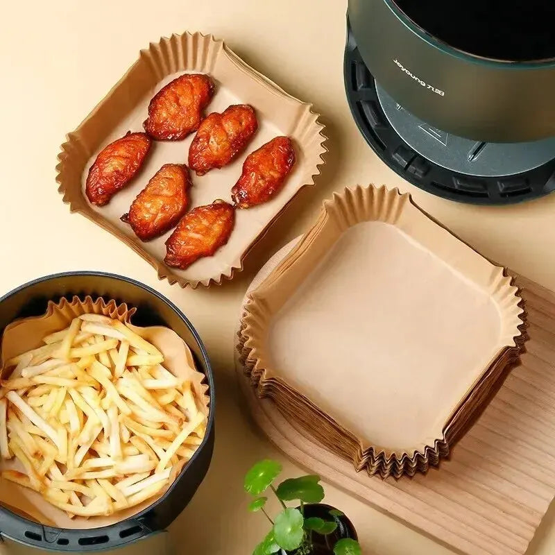 Papier Air Fryer rond ou carré – Plusieurs tailles
