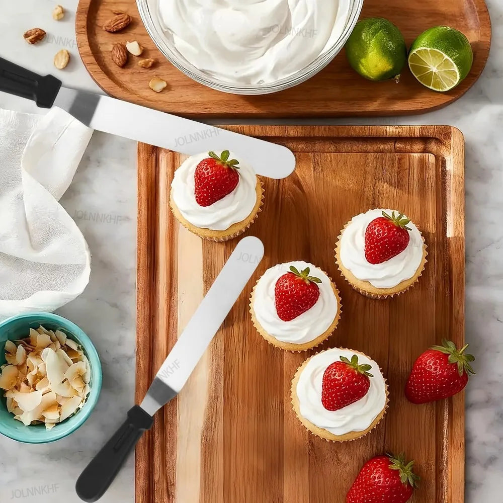 Spatule coudée en inox pour glaçage de gâteaux