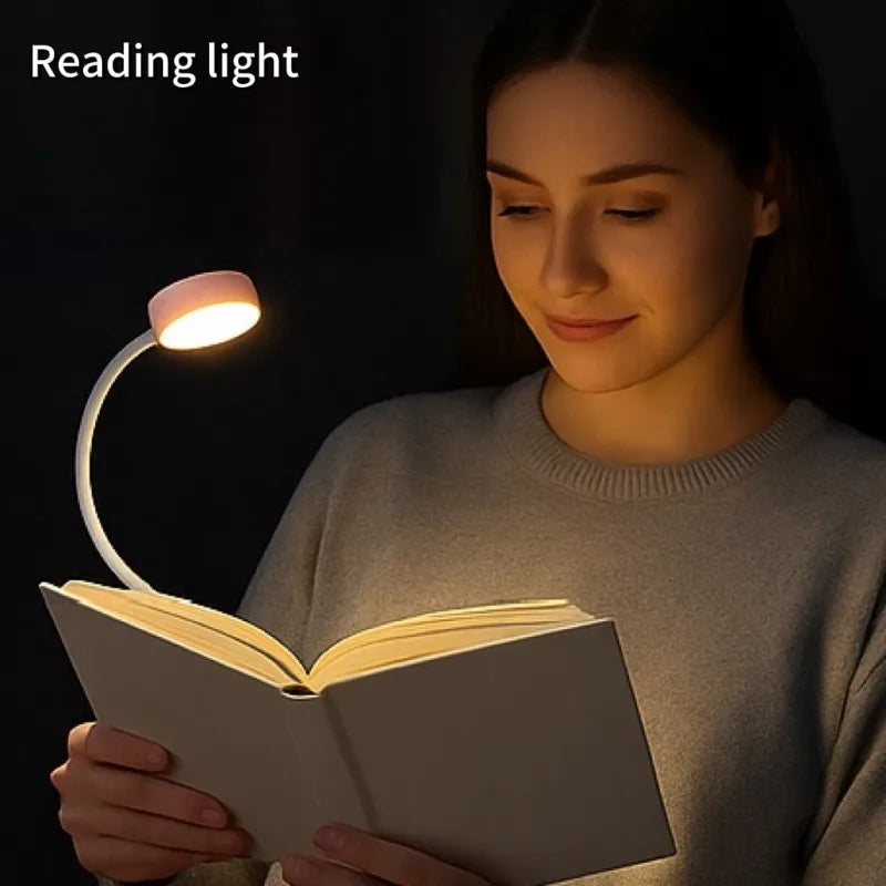 Lampe de lecture LED rechargeable USB à pince – 3 couleurs d’éclairage - La vie facile