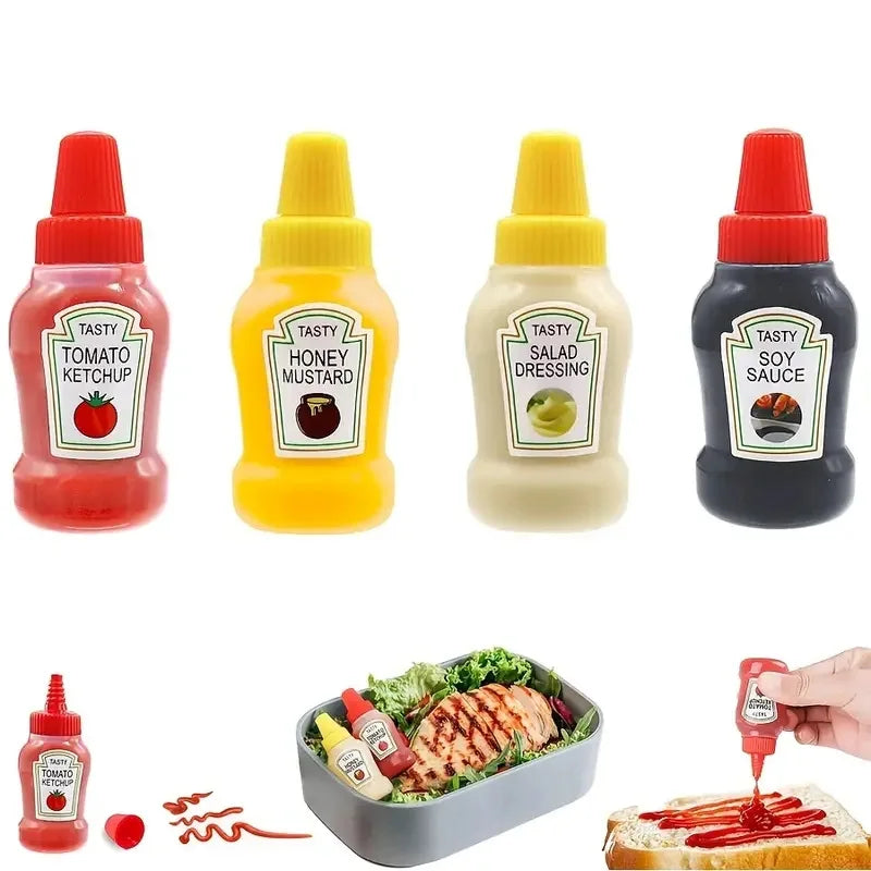 Mini flacon à sauce 25 ml – Bouteille souple pour huile, ketchup et condiments - La vie facile