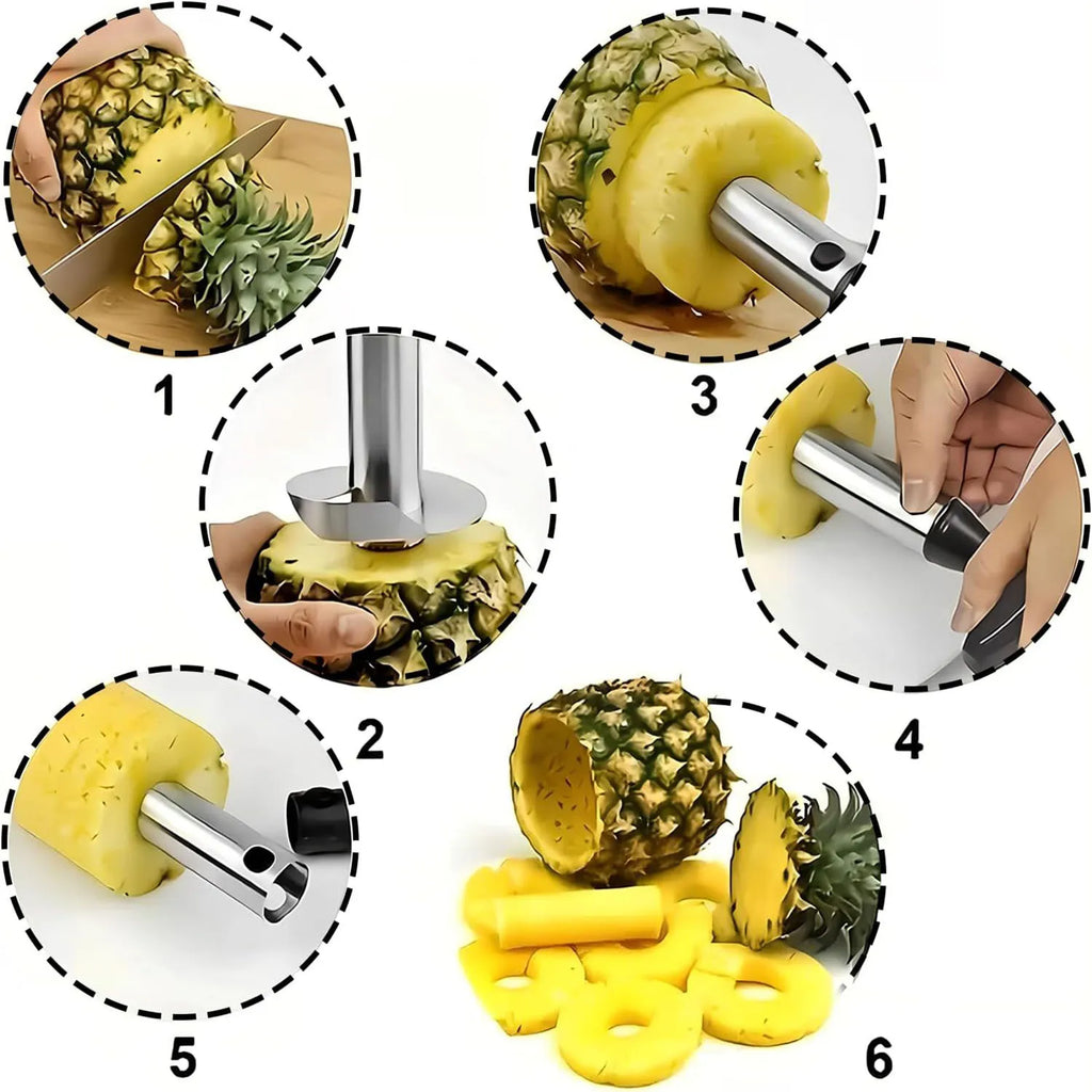 Coupe-ananas en inox – Évideur et trancheur - La vie facile