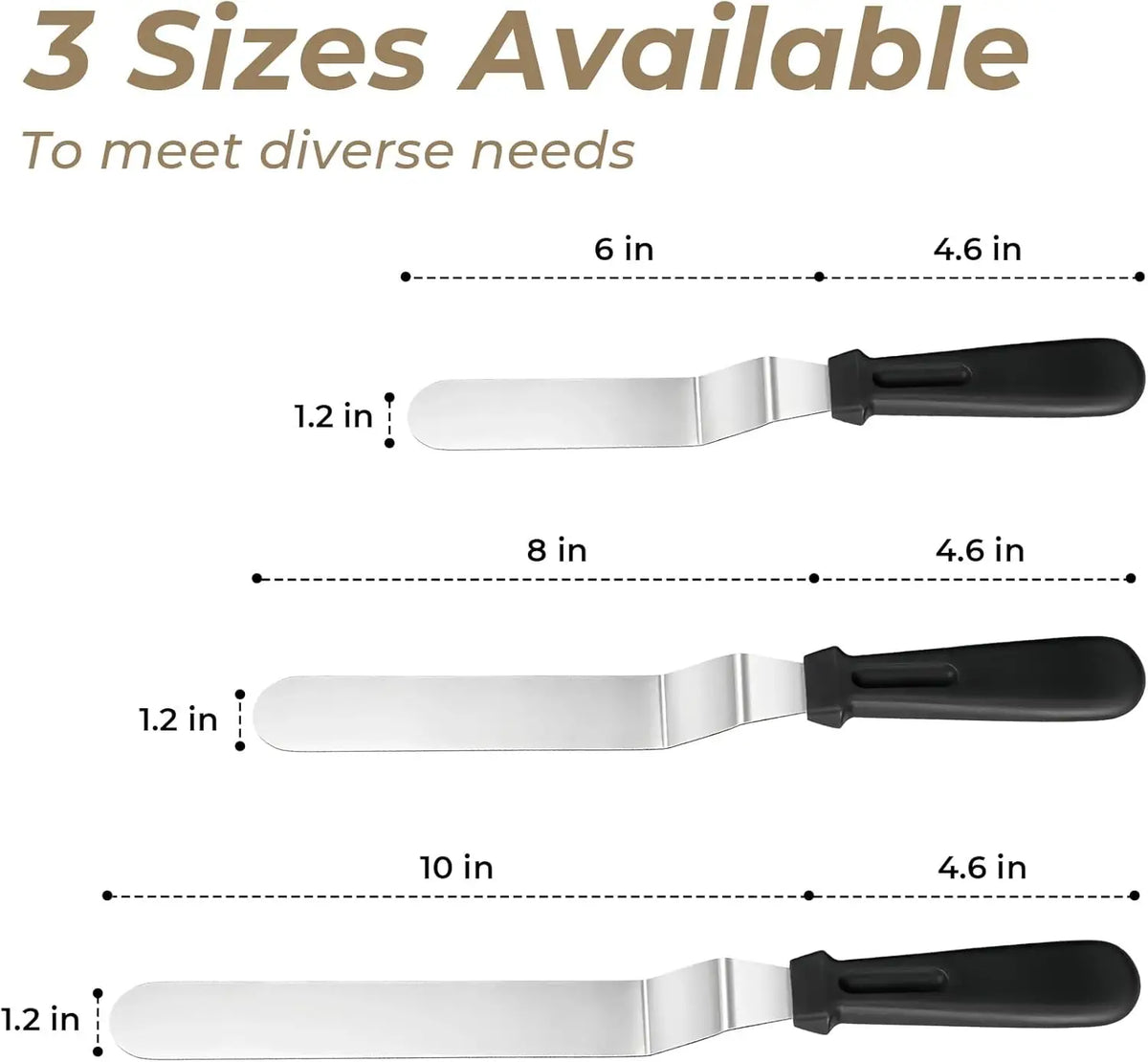 Spatule coudée en inox pour glaçage de gâteaux