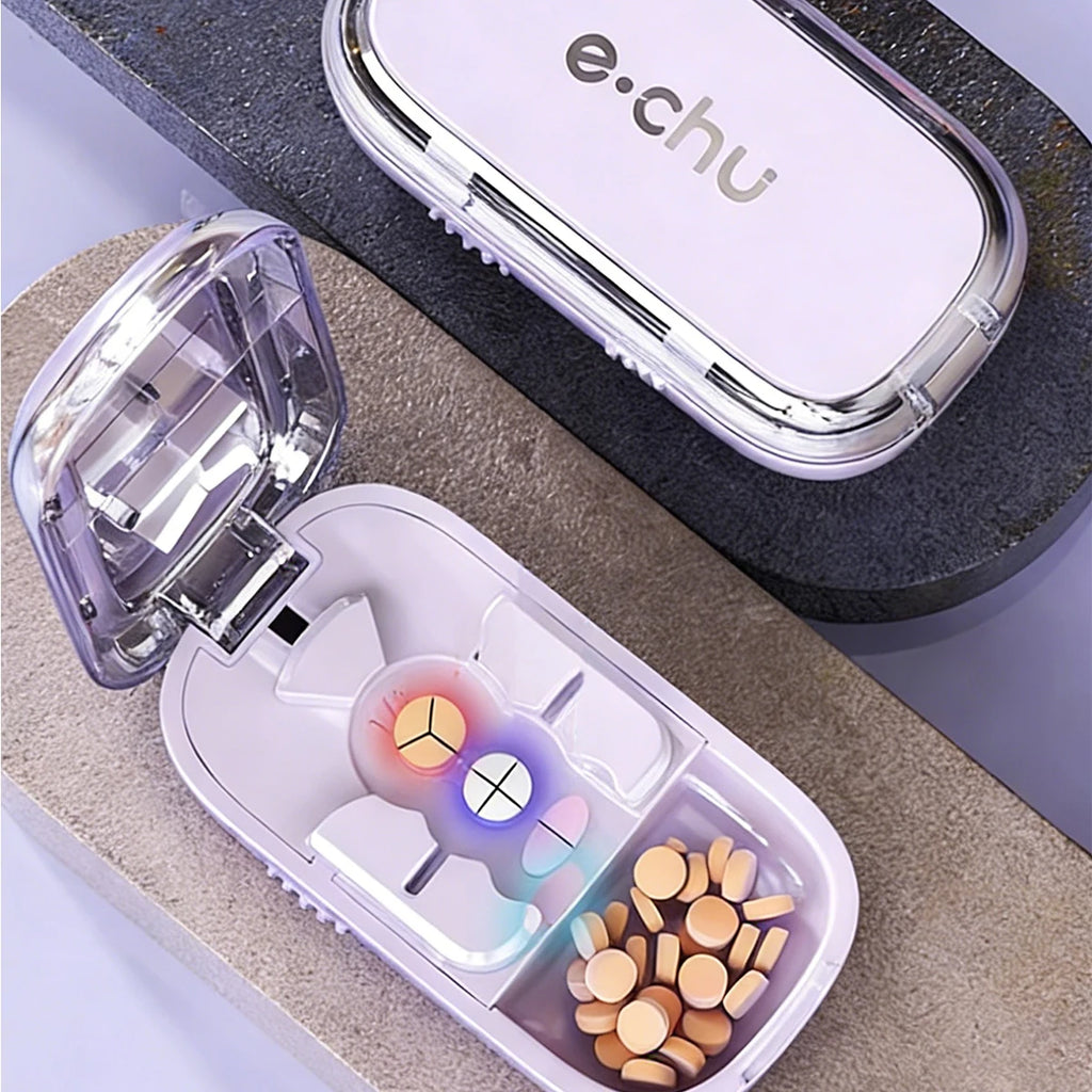 Pilulier portable avec coupe-comprimé – Découpe en 2, 3 ou 4 parties - La vie facile