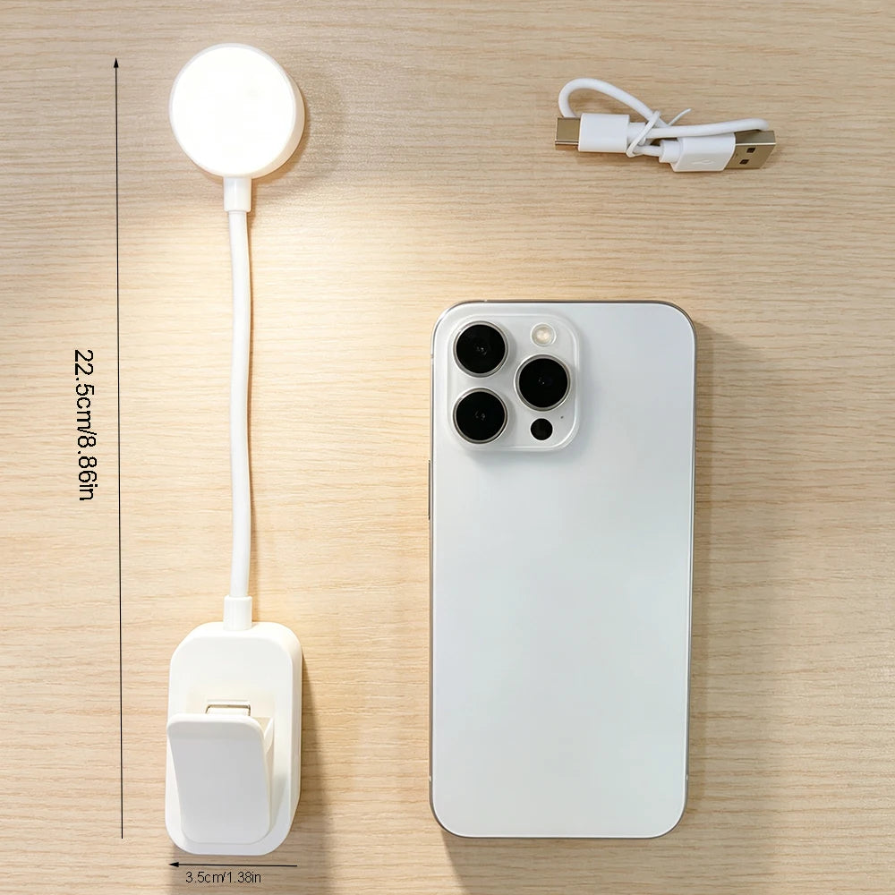 Lampe de lecture LED rechargeable USB à pince – 3 couleurs d’éclairage - La vie facile