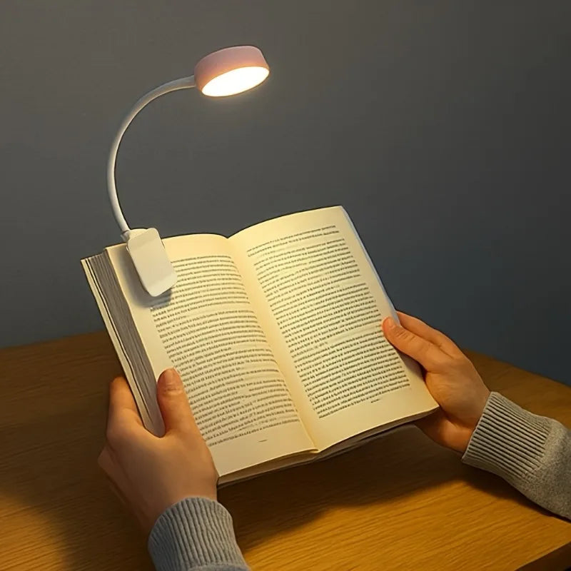 Lampe de lecture LED rechargeable USB à pince – 3 couleurs d’éclairage - La vie facile