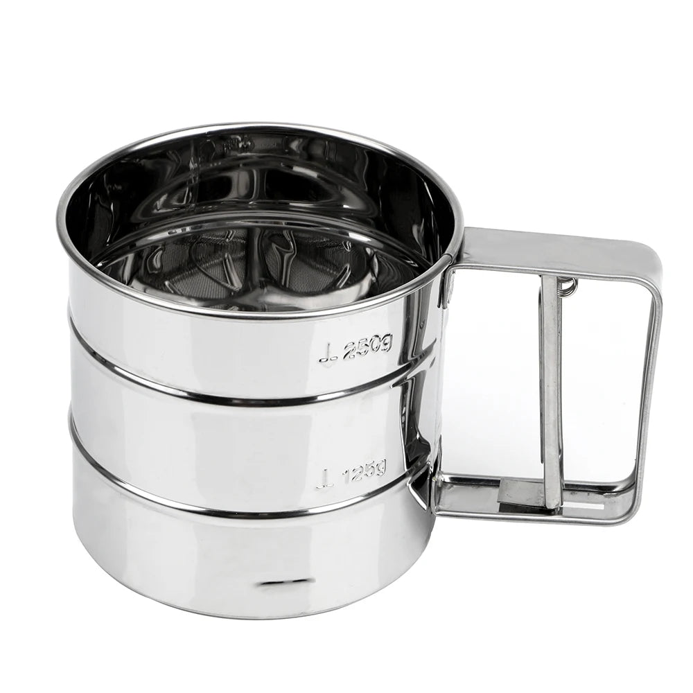 Tamis à Farine Inox Manuel avec Poignée Pratique - Pour des Pâtisseries Parfaites