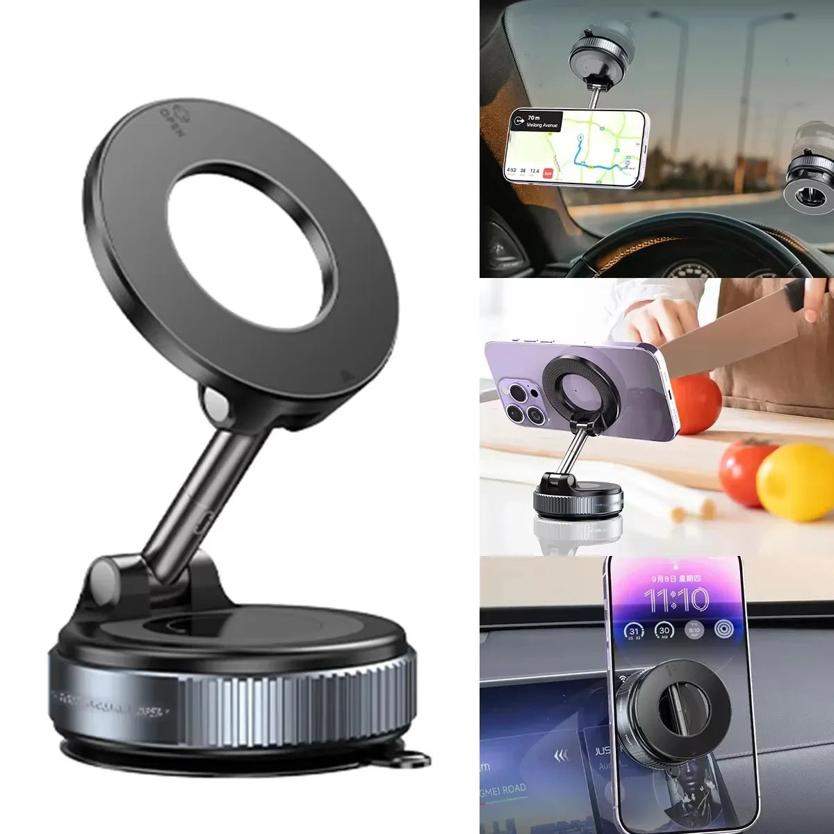 Support téléphone magnétique voiture à ventouse 360°