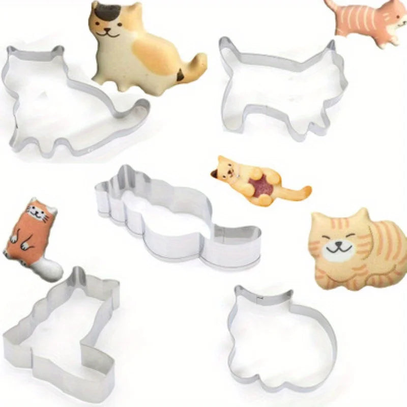 Emporte-pièces pour biscuits : Lot de 5 formes de chats amusants
