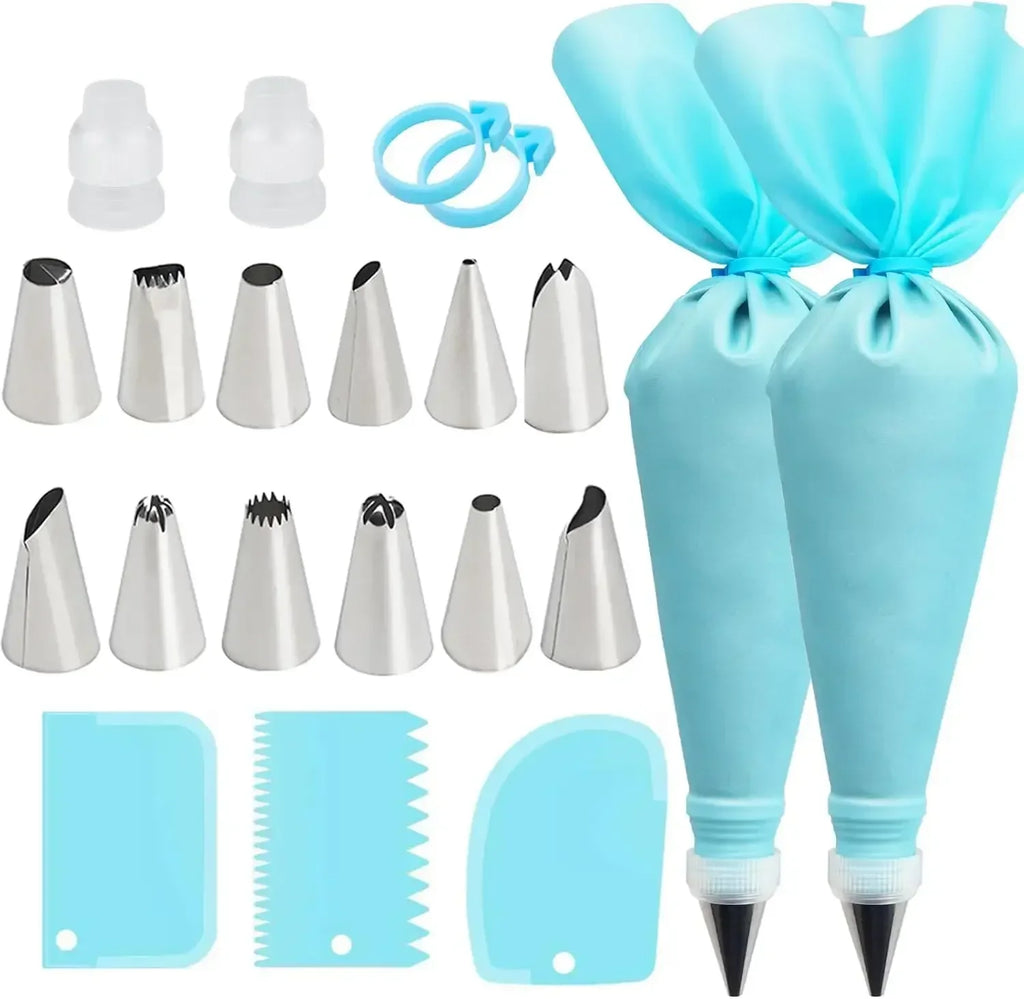 Poche à douille - Kit pâtisserie avec poches réutilisables et douilles en inox