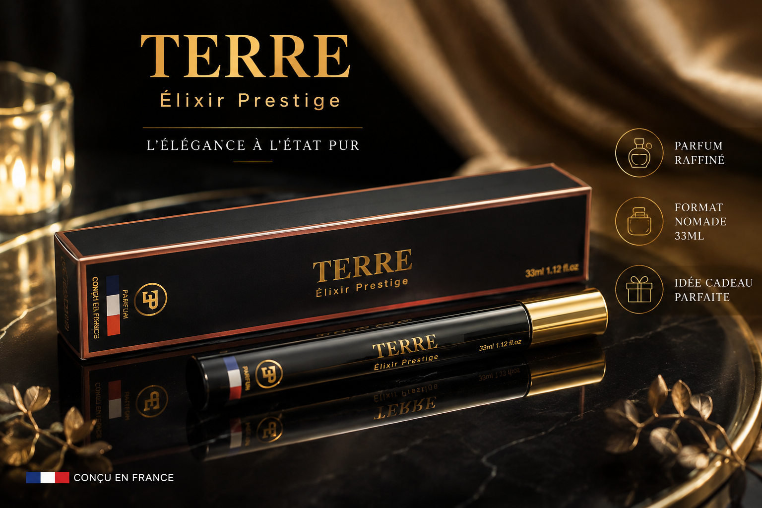 TERRE – Élixir Prestige 33 ml | Parfum Élégant & Raffiné – Format Nomade